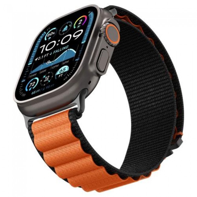 Λουράκι Spigen WBF1 Apple Watch (44/ 45/ 46/ 49mm) Μαύρο-Πορτοκαλί