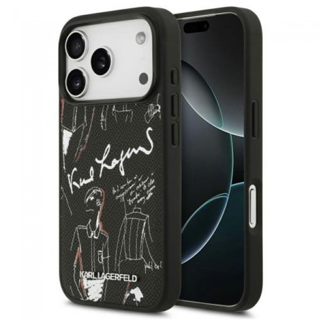 Θήκη TPU Karl Lagerfeld Apple iPhone 17 Pro Hardcase Grained Pattern Logo Μαύρο Θήκη TPU Karl Lagerfeld Apple iPhone 17 Pro Hardcase Grained Pattern Logo Μαύρο
