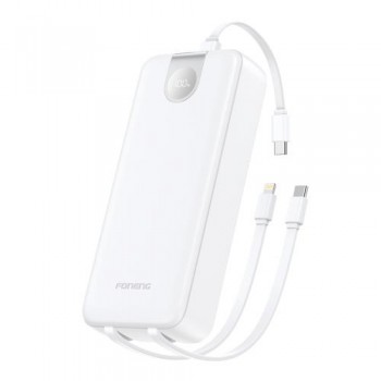 Φορτιστής Ανάγκης Foneng PX107 22.5W 20000mAh με 3 Ενσωματωμένα Καλώδια Λευκό