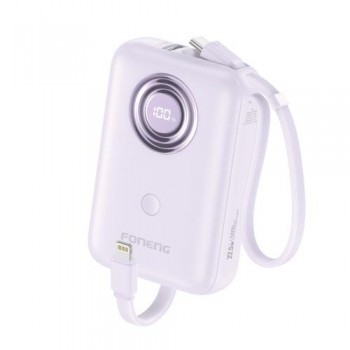 Φορτιστής Ανάγκης Foneng PX105 Mini 22.5W 10000mAh με 2 Ενσωματωμένα Καλώδια Μωβ
