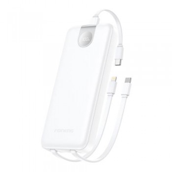 Φορτιστής Ανάγκης Foneng PX106 22.5W 10000mAh με 3 Ενσωματωμένα Καλώδια Λευκό