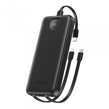 Φορτιστής Ανάγκης Foneng PX106 22.5W 10000mAh με 3 Ενσωματωμένα Καλώδια Μαύρο