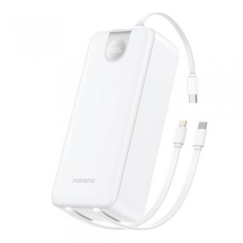 Φορτιστής Ανάγκης Foneng PX108 22.5W 30000mAh με 3 Ενσωματωμένα Καλώδια Λευκό