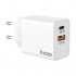 Φορτιστής Ταξιδίου Ταχείας Φόρτισης inos με Διπλή Έξοδο USB A & USB C PD QC 3.0 20W Λευκό