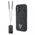 Θήκη PU Guess Leather Apple iPhone 16 Metal Logo Strass Crossbody Black