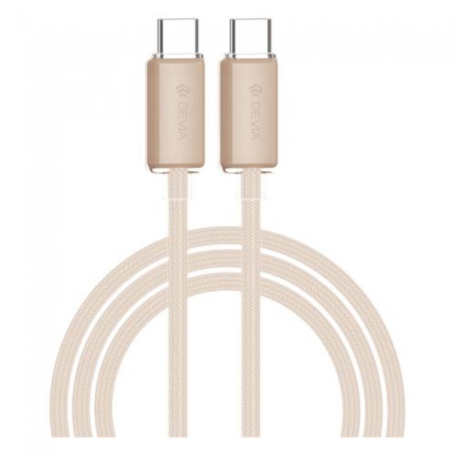 Καλώδιο Σύνδεσης USB 2.0 Devia EC688 Woven USB C σε USB C PD 60W 1.5m Extreme Χρυσό