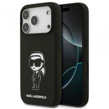 Θήκη Σιλικόνης Karl Lagerfeld Apple iPhone 17 Pro Sketch & Logo Karl Μαύρο