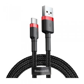 Καλώδιο Σύνδεσης USB 2.0 Baseus Cafule USB A σε USB C 3A 1m Μαύρο-Κόκκινο