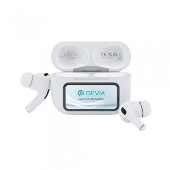 True Wireless Ακουστικά Bluetooth Devia EM062 ANC Pro2 με Οθόνη Λευκό True Wireless Ακουστικά Bluetooth Devia EM062 ANC Pro2 με Οθόνη Λευκό