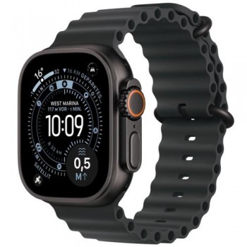 Apple Watch Ultra 3 49mm LTE Black Titanium με Band Ocean Medium Μαύρο