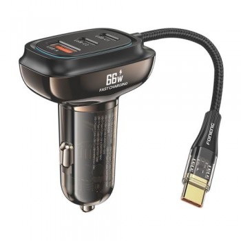 Φορτιστής Αυτοκινήτου Ταχείας Φόρτισης Foneng C20 με Τριπλή Έξοδο USB A & 2xUSB C 66W & Καλώδιο USB C Μαύρο