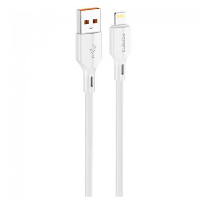 Καλώδιο Σύνδεσης USB 2.0 Foneng XS11 Braided USB A σε Lightning 2.1A 1m Λευκό