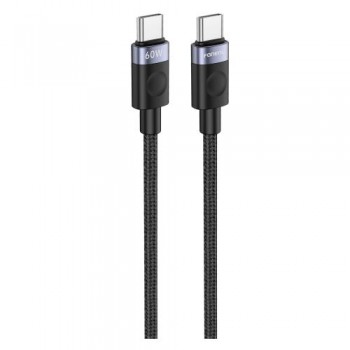 Καλώδιο Σύνδεσης USB 2.0 Foneng X115 Metal Head Braided USB C σε USB C 60W 1m Μαύρο