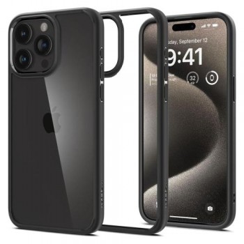 Θήκη TPU & PC Spigen Ultra Hybrid Apple iPhone 15 Pro Διάφανο-Μαύρο