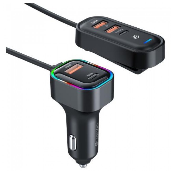 Φορτιστής Αυτοκινήτου Ταχείας Φόρτισης Devia K5 με Πενταπλή Έξοδο 3xUSB A & 2xUSB C 45W Pro1 Μαύρο