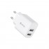 Φορτιστής Ταξιδίου Devia RLC-342 με Διπλή Έξοδο 2xUSB A 12W & Καλώδιο USB A σε Lightning 1m Lite2 Λευκό