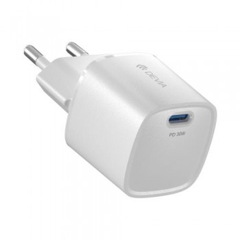 Φορτιστής Ταξιδίου Ταχείας Φόρτισης Devia RLC-545 Mini με Έξοδο USB C GaN PD 30W Extreme Λευκό