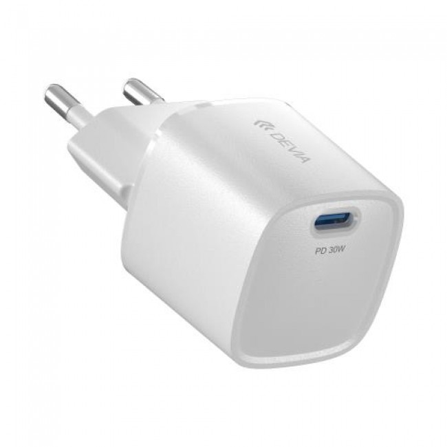 Φορτιστής Ταξιδίου Ταχείας Φόρτισης Devia RLC-545 Mini με Έξοδο USB C GaN PD 30W Extreme Λευκό