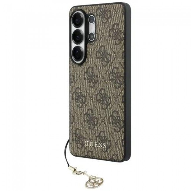 Θήκη PU Guess Samsung Galaxy S26 Ultra Hardcase Classic Logo Charm 4G Καφέ