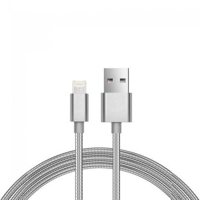 Καλώδιο Σύνδεσης USB 2.0 Spring inos USB A σε Lightning 1m Ασημί