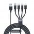 Καλώδιο Σύνδεσης USB 2.0 4 σε 1 Joyroom Braided S-1T4018A18 USB A σε Micro USB & USB C & 2xLightning 17.5W 1.2m Μαύρο