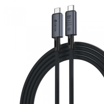 Καλώδιο Σύνδεσης USB 4.0 Devia EC641 Braided USB C σε USB C 240W 1m Extreme Μαύρο