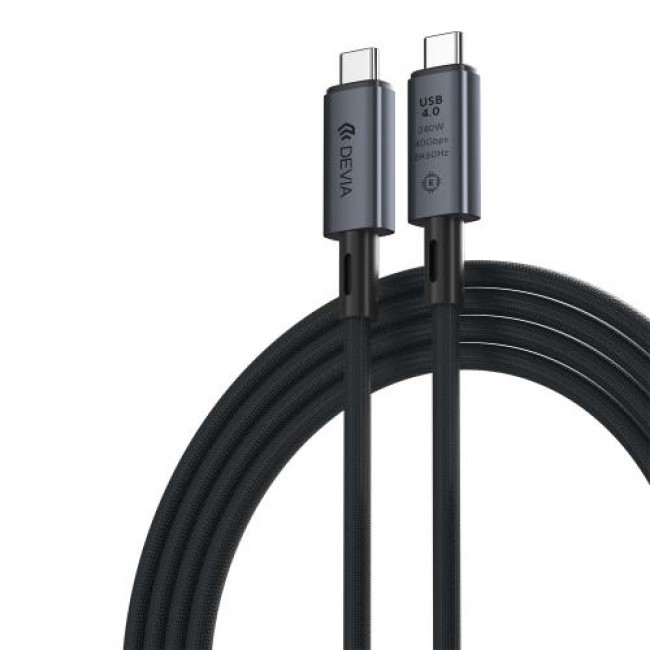 Καλώδιο Σύνδεσης USB 4.0 Devia EC641 Braided USB C σε USB C 240W 1m Extreme Μαύρο