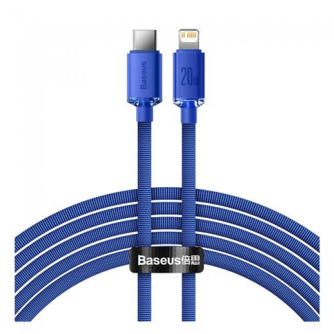 Καλώδιο Σύνδεσης USB 2.0 Baseus Crystal Shine USB C σε Lightning PD 20W 2m Μπλε