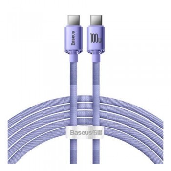 Καλώδιο Σύνδεσης USB 2.0 Baseus Crystal Shine USB C σε USB C PD 100W 5A 1.2m Μωβ