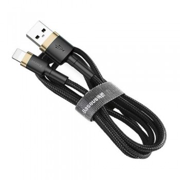 Καλώδιο Σύνδεσης USB 2.0 Baseus Cafule USB A σε Lightning 12W 2.4A 1m Μαύρο-Χρυσό