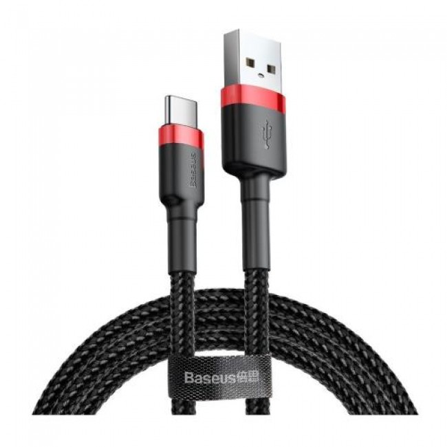 Καλώδιο Σύνδεσης USB 2.0 Baseus Cafule USB A σε USB C 15W 3A 1m Μαύρο-Κόκκινο