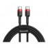 Καλώδιο Σύνδεσης USB 2.0 Baseus Cafule USB C σε USB C Flash PD 60W 2m Μαύρο-Κόκκινο