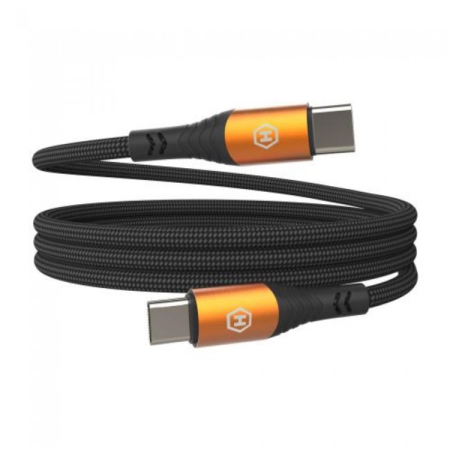 Καλώδιο Σύνδεσης USB 2.0 Hammer Magnetic Braided USB C σε USB C 100W 1m Μαύρο