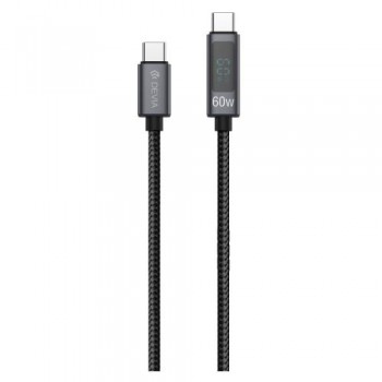 Καλώδιο Σύνδεσης USB 2.0 Devia EC313 Metal Woven USB C σε USB C με Οθόνη PD 60W 1.2m Extreme Μαύρο