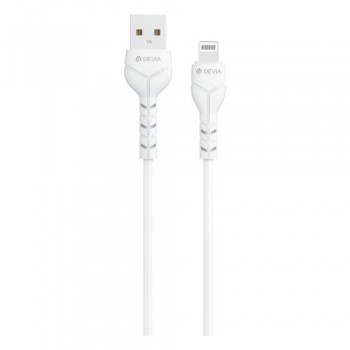Καλώδιο Σύνδεσης USB 2.0 Devia EC406 USB A σε Lightning 12W 1m Kintone Eco-Friendly Λευκό