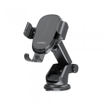 Universal Βάση Στήριξης Ταμπλό & Παρμπρίζ Αυτοκινήτου Choetech T203-F Gravity με Ασύρματη Φόρτιση 15W Μαύρο