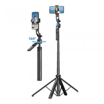 Ασύρματο Selfie Stick & Τρίποδο Devia ES086 C17 με AI Face Tracking για Smartphones Πλάτους 65 έως 95mm Μαύρο