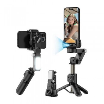 Gimbal & Τρίποδο Devia Q19 με AI Tracking για Smartphones Πλάτους 37 έως 90mm Ultra1 Μαύρο