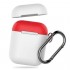 Θήκη Σιλικόνης AhaStyle PT46 Apple AirPods Tone με Γάντζο Λευκό-Κόκκινο