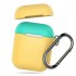 Θήκη Σιλικόνης AhaStyle PT46 Apple AirPods Tone με Γάντζο Κίτρινο-Φυστικί