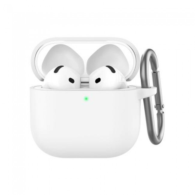 Θήκη Σιλικόνης AhaStyle WG163 Apple AirPods 4 Premium με Γάντζο Λευκό Θήκη Σιλικόνης AhaStyle WG163 Apple AirPods 4 Premium με Γάντζο Λευκό