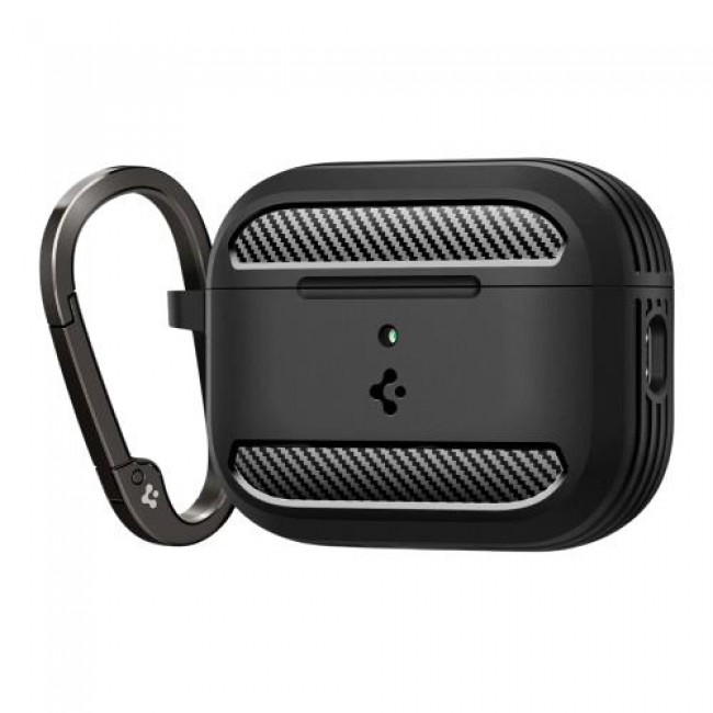 Θήκη Σιλικόνης Spigen Rugged Armor Apple AirPods Pro 3 με Γάντζο Μαύρο