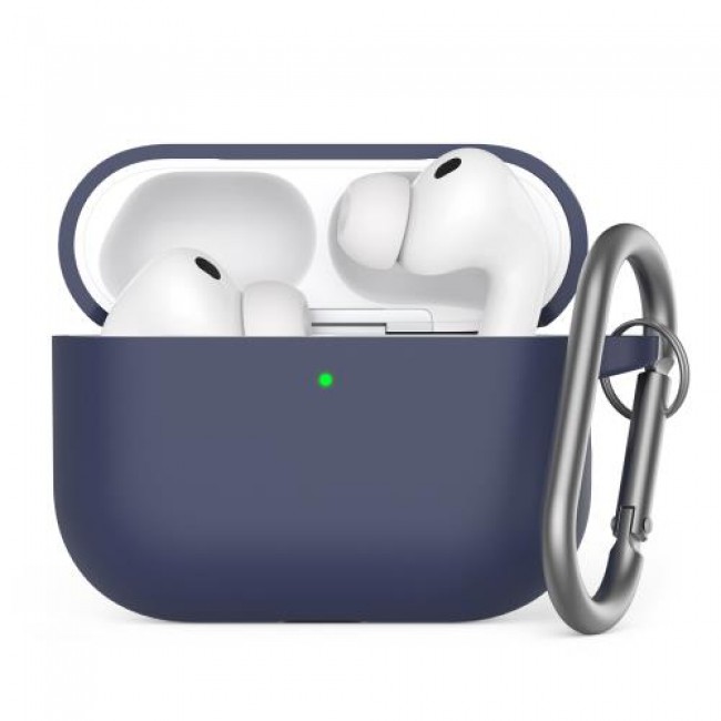 Θήκη Σιλικόνης AhaStyle WG184 Apple AirPods Pro 3 Premium με Γάντζο Σκούρο Μπλε
