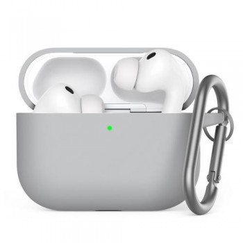 Θήκη Σιλικόνης AhaStyle WG184 Apple AirPods Pro 3 Premium με Γάντζο Γκρι