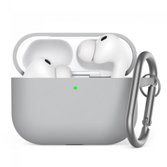 Θήκη Σιλικόνης AhaStyle WG184 Apple AirPods Pro 3 Premium με Γάντζο Γκρι
