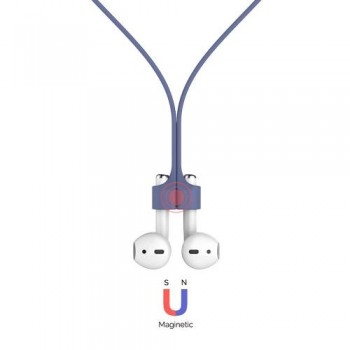 Strap Λαιμού Σιλικόνης AhaStyle PT74 Apple AirPods Magnetic Σκούρο Μπλε