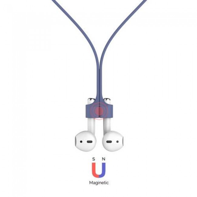 Strap Λαιμού Σιλικόνης AhaStyle PT74 Apple AirPods Magnetic Σκούρο Μπλε Strap Λαιμού Σιλικόνης AhaStyle PT74 Apple AirPods Magnetic Σκούρο Μπλε