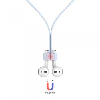 Strap Λαιμού Σιλικόνης AhaStyle PT74 Apple AirPods Magnetic Γαλάζιο