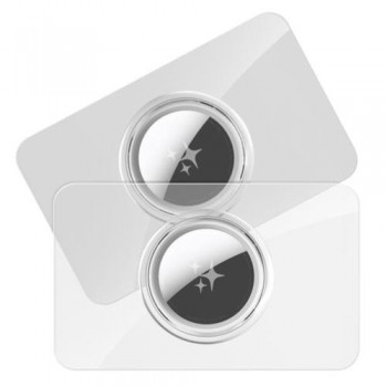 Θήκη PC Dux Ducis για Apple AirTag Card-Shaped Διάφανο-Μαύρο (2 τεμ.)