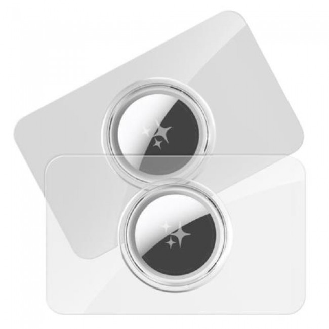 Θήκη PC Dux Ducis για Apple AirTag Card-Shaped Διάφανο-Μαύρο (2 τεμ.)